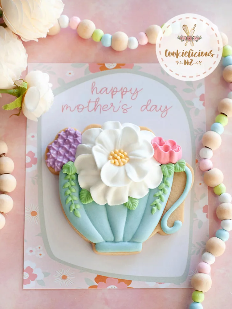 Floral Teacup Mother's Day Cookie Card 2026