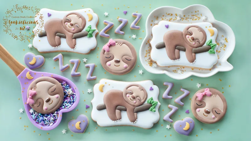 Sleepy Sloth Cookie Template