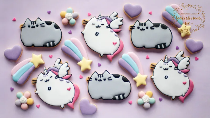 Pusheen & Pusheenicorn Cookie Template