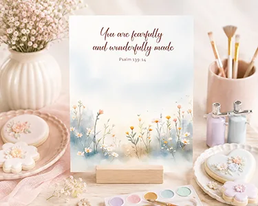 Fearfully & wonderfully made - Scripture Printable Cookie Card