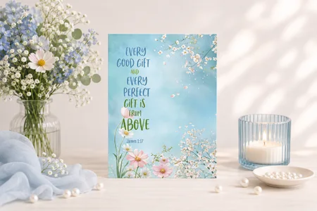 Good & Perfect Gift - Scripture Printable Cookie Card