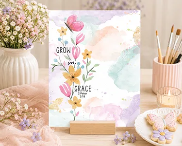 Grow in grace - Scripture Printable Cookie Card