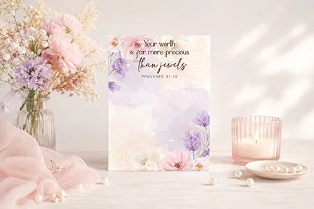 More precious than jewels - Scripture Printable Cookie Card
