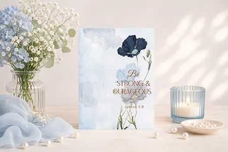 Strong & Courageous - Scripture Printable Cookie Card