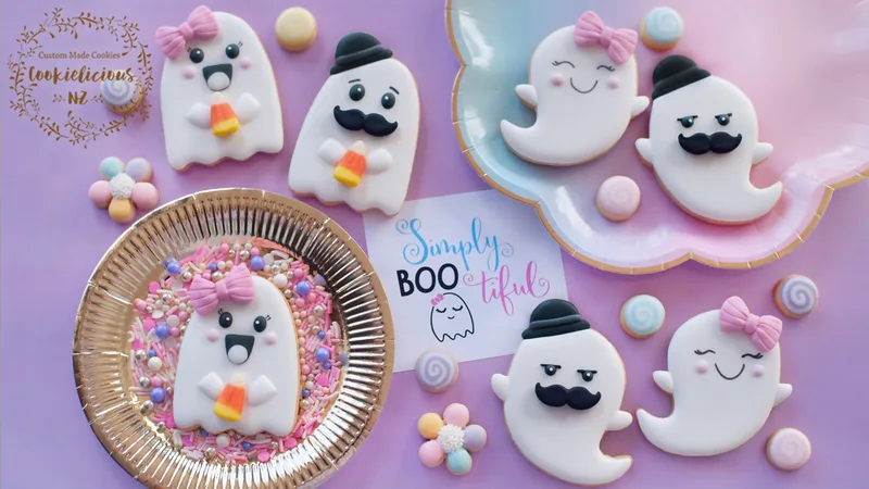 Kawaii Ghost Cookie Template