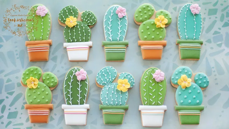 Cactus Cookies Template - 2 Shape to make 5 Designs