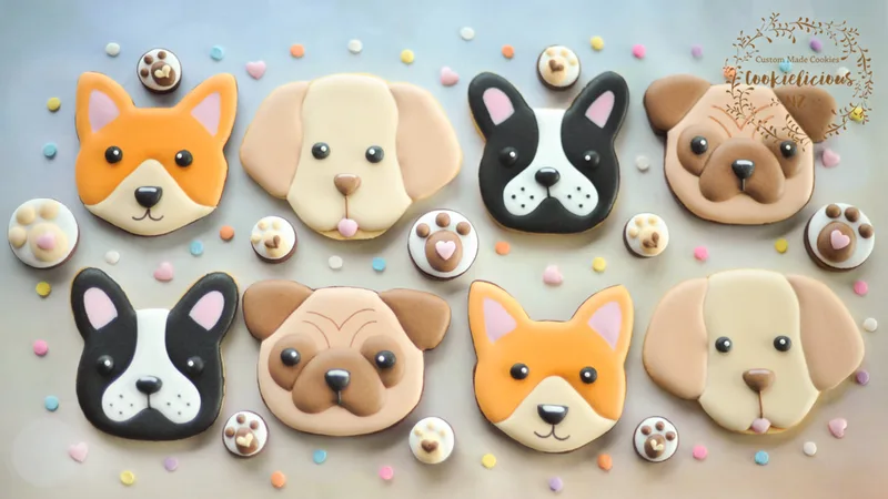 Dog Face Cookie Template