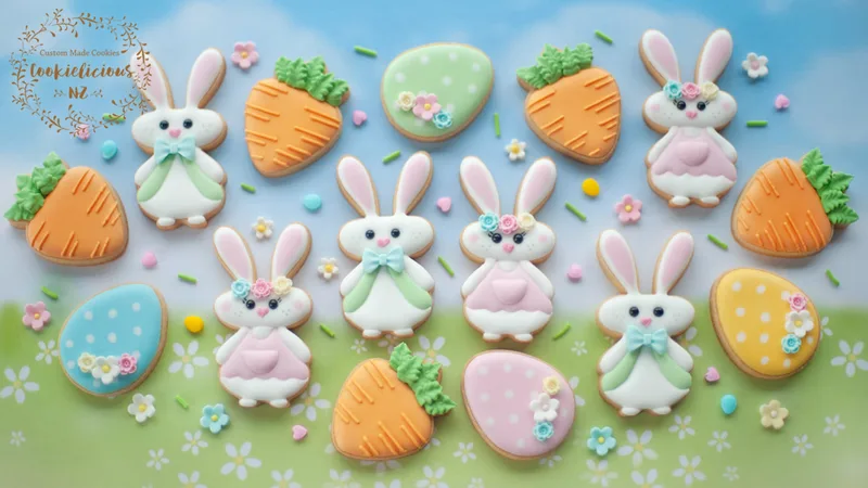 Mr & Mrs Easter Bunny, Floral Easter Eggs & Chubby Carrots Template