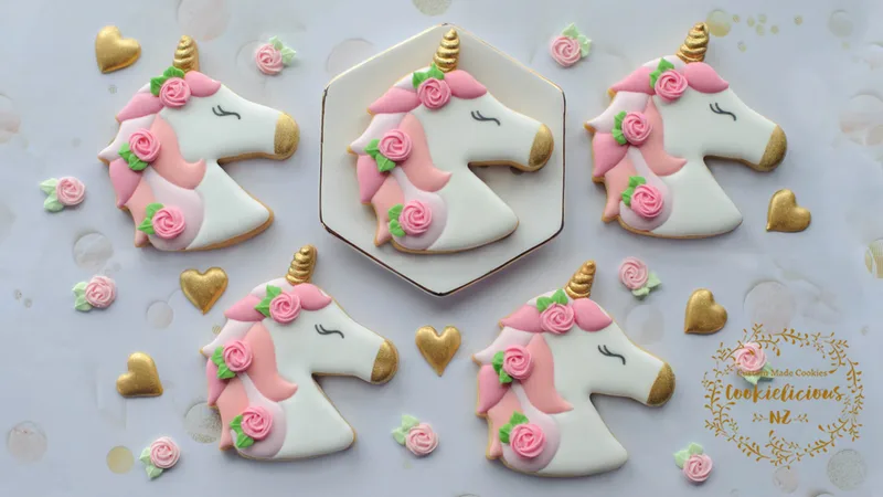 Unicorn with flower hair template