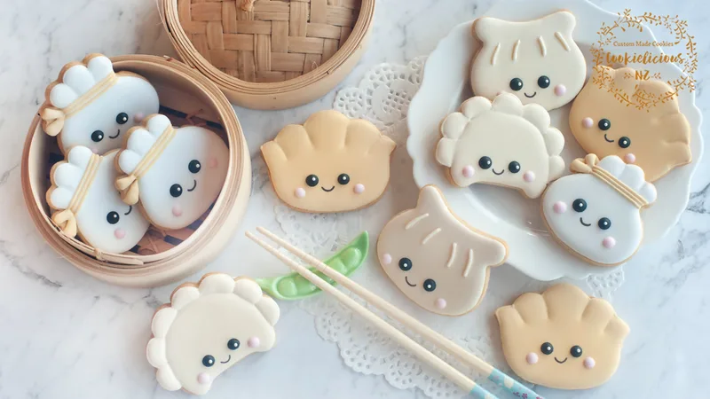 Kawaii Dumpling Cookies Template
