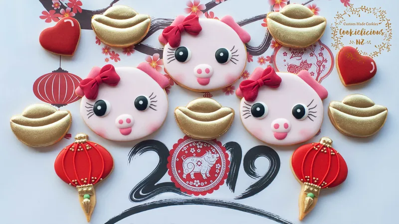 Year of The Pig cookie template